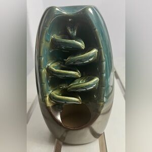 Waterfall Ceramic Back-flow Incense Burner, never used,
